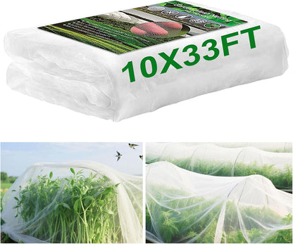 FOTMISHU Garden Netting 10x33FT Ultra Fine Mesh Netting Bird Barrier Protection Vegetable Fruit Tree Bushes Plant Cover for Raised Bed