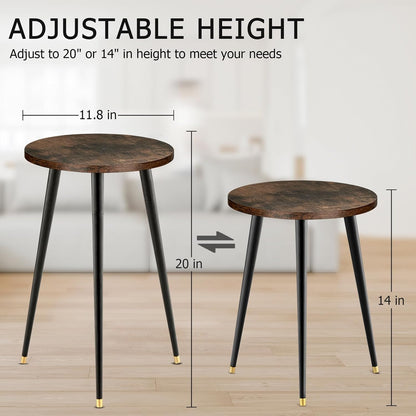 Tall Plant Stand Indoor, Mid Century Wood Plant Stand Plant Table for Flower Pots, Heavy Duty Metal Plant Holder, Modern Home Decor Small Round Side End Table (11.8"x20")