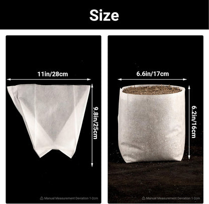 Plant Nursery Bags, 200 pcs 9.8 x 11 in Non-Woven Fabric Seedling Bags Plants Pouch, Plant Grow Bags for High Seedling Survival Planting Growing Flowers Fruit Tree Seed Starting