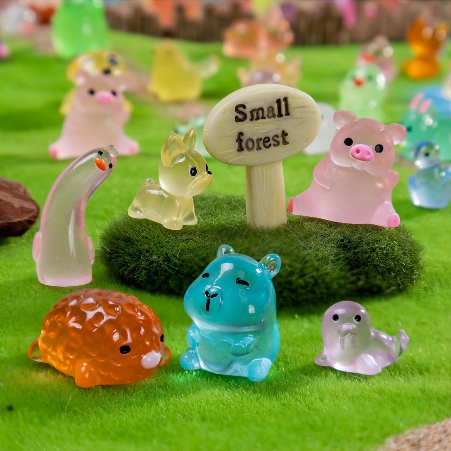 72 Styles Mini Resin Animals 72pcs Variety Tiny Animals Figures Miniature Little Small Figurines Bulk for Micro Fairy Garden Landscape Accessories Hide Decor Aquarium
