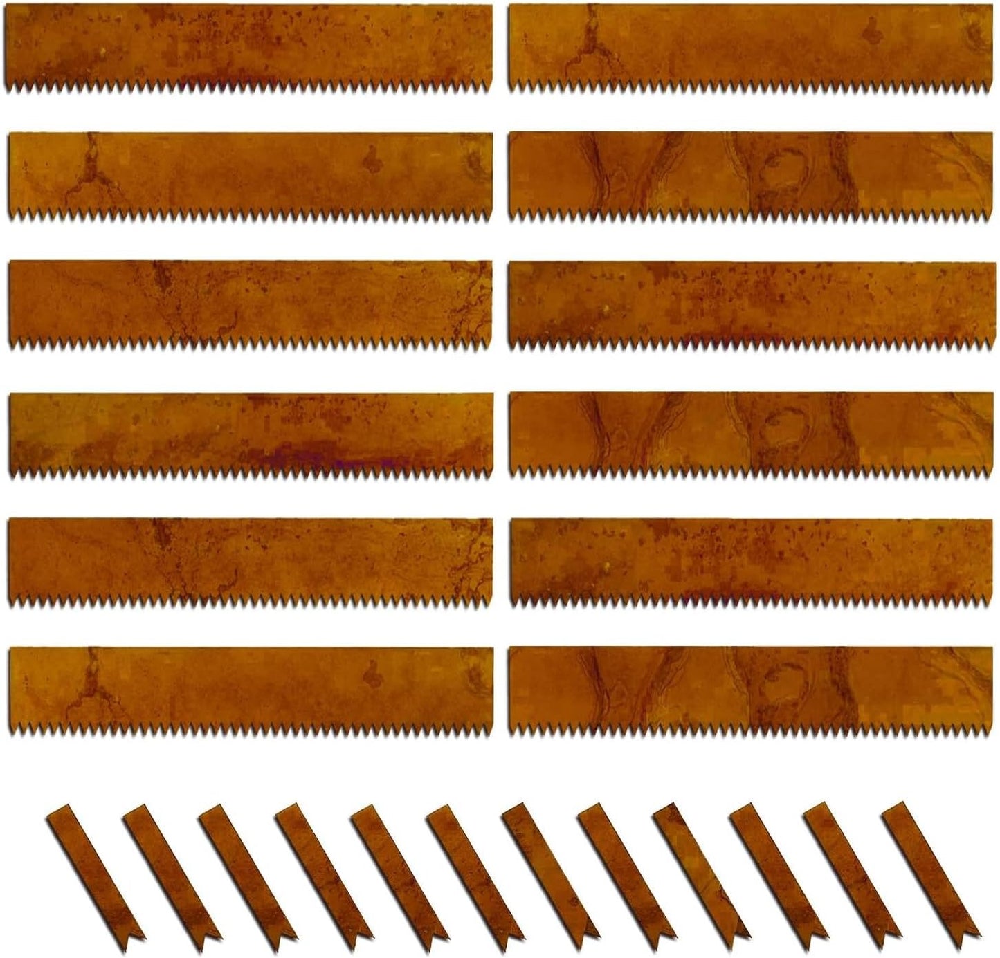 Cor-Ten Steel Landscape Edging with Rust Patina Finish, Pre-Rusted Cor-Ten Steel Landscape Edging, 42 inch Strips, 1mm, 8 inch Depth (12 Pack)