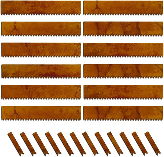 Cor-Ten Steel Landscape Edging with Rust Patina Finish, Pre-Rusted Cor-Ten Steel Landscape Edging, 42 inch Strips, 1mm, 8 inch Depth (12 Pack)