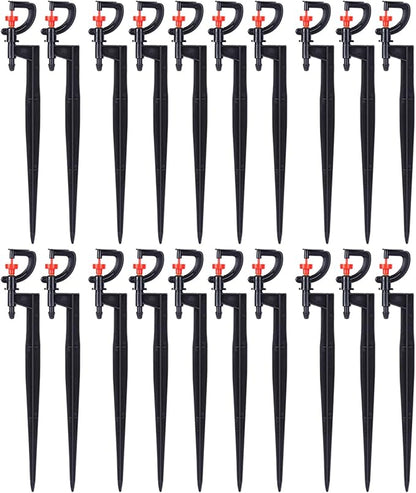 20pcs G Type 360 Degree Drip Irrigation Sprinkler Heads Adjustable Irrigation Drippers Sprinklers Garden Irrigation System Accessory for Garden Lawn