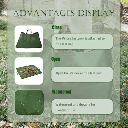 Reusable Yard Waste Bags, Leaf Bags with Handles 600D Oxford Cloth Leaf Collector Foldable Waste Container Lawn Leaf Pick Up Tools Portable, 45.27x22.75 (inch)