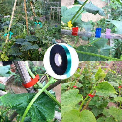 3 Rolls 150 Feet Stretch Tie Tape 0.5 Inch Garden Tie Tape Thick Plant Ribbon Garden Green Vinyl Stake for Indoor Outdoor Patio Plant Use