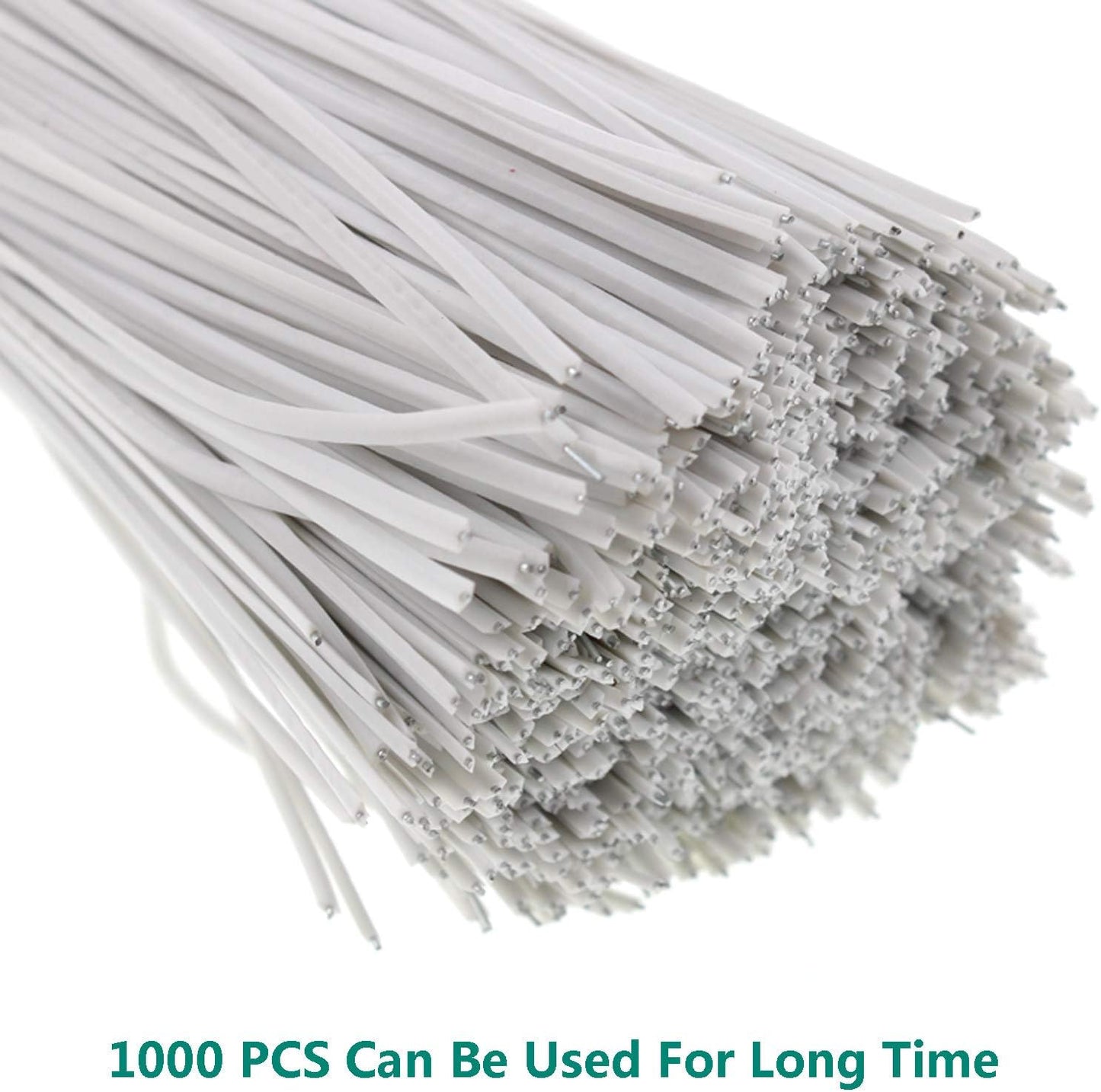 6 Inch Twist Ties,Ulifestar Cable Ties Bag Ties Plastic Coated Twist Ties 1000 Pack (White)