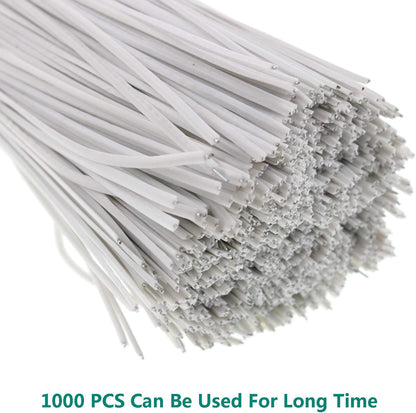 6 Inch Twist Ties,Ulifestar Cable Ties Bag Ties Plastic Coated Twist Ties 1000 Pack (White)