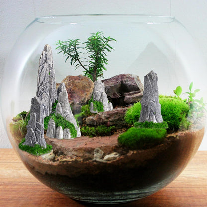 BESPORTBLE 8Pcs Mini Zen Garden Decor - Resin Fake Rock Ornaments for Terrarium, Japanese Bonsai, Fairy Landscape & Tabletop Displays - Small Snake Habitat, Fall Micro Plants, Office Desk Accessories
