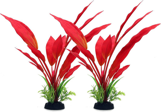 ALEGI Silk Aquarium Plants, 12 Inch Artificial Silk Plants Decorations for Fish Tank,Aquarium Décor