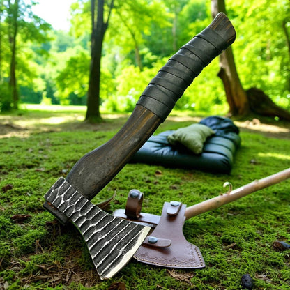 Poshland Custom Handmade Axe/Leather Cover - Vertical Carry, Multipurpsoe Tool