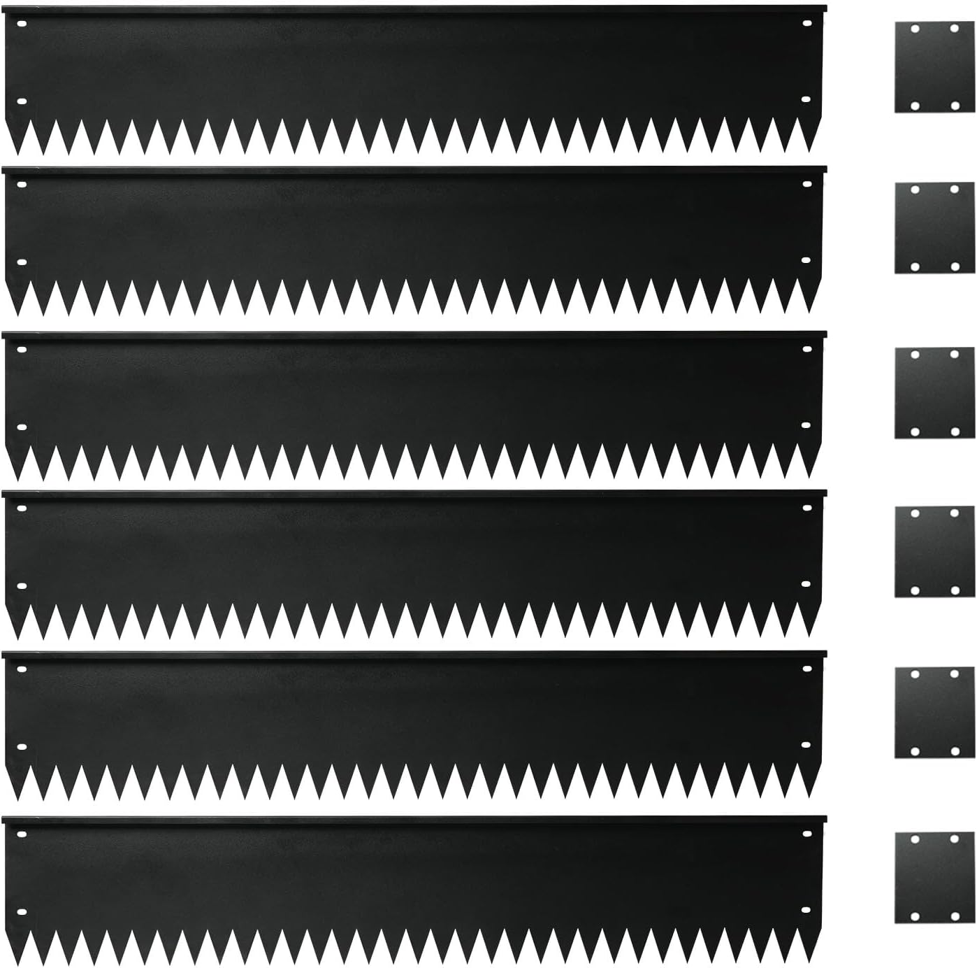 Steel Garden Edging with Top Bending Protection Metal Lanscape Edging Steel Lawn Edging 40 inch Strips, 6 inch Depth 90 Degree Bend for Garden,Lawn,Backyard, 6 Pack (6 inch-90 Degree Bend, Black)
