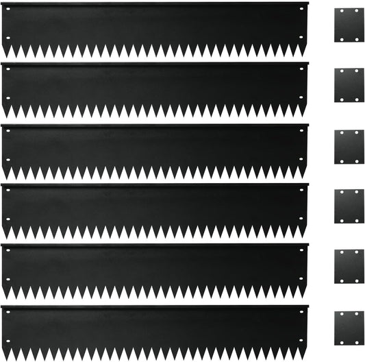 Steel Garden Edging with Top Bending Protection Metal Lanscape Edging Steel Lawn Edging 40 inch Strips, 6 inch Depth 90 Degree Bend for Garden,Lawn,Backyard, 6 Pack (6 inch-90 Degree Bend, Black)