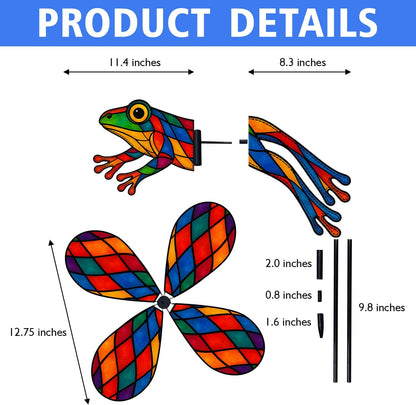 Frog Petite Spinner Outdoor, Frog Wind Spinner for Yard and Garden