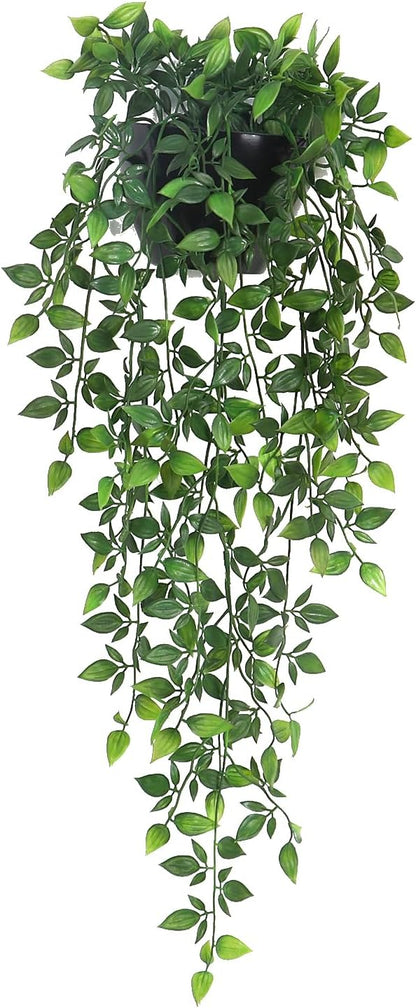 Artificial Hanging Plants,1 Pack Fake Wall Plants,Faux Mandala Vines Potted Plants,Plastic Greenery with Planter for Indoor Outdoor Garden Patio Office Décor