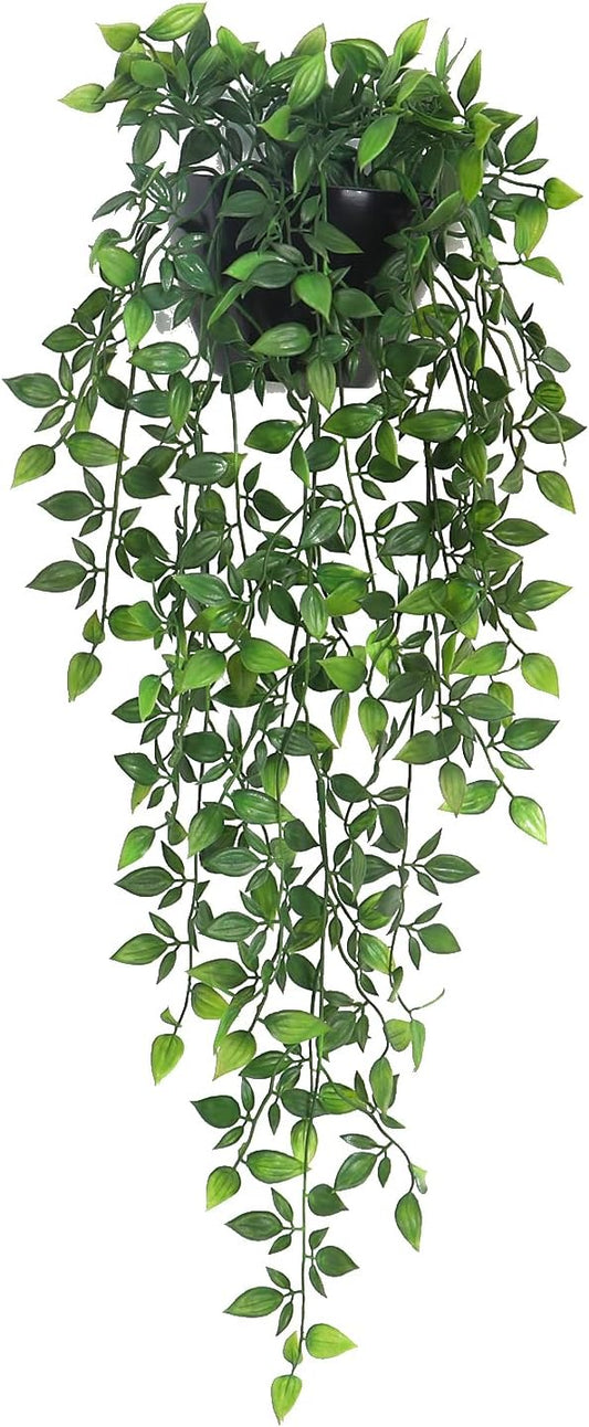 Artificial Hanging Plants,1 Pack Fake Wall Plants,Faux Mandala Vines Potted Plants,Plastic Greenery