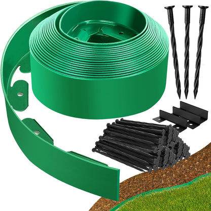 Landscape Edging Border - 40FT 4IN Tall Edging for Landscaping with 60 Stakes, 0.15" Thick No Dig Lawn Edging for Garden Border, Flexible Flower Bed Edging Borders for Yard, Terrace Board