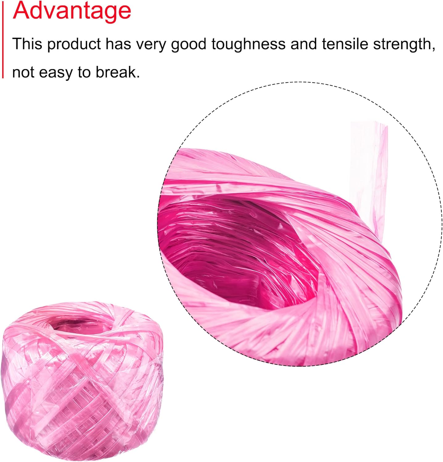 MECCANIXITY Polyester Nylon Plastic Rope Twine Household Bundled for Packing Gardening Craft,150m Length,Pink