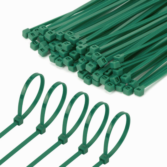 8 Inch Garden Green Zip Tie 1000 PCS, 40 Lbs - Small to Medium Zip Tie, Nylon PA66 UV Resistant
