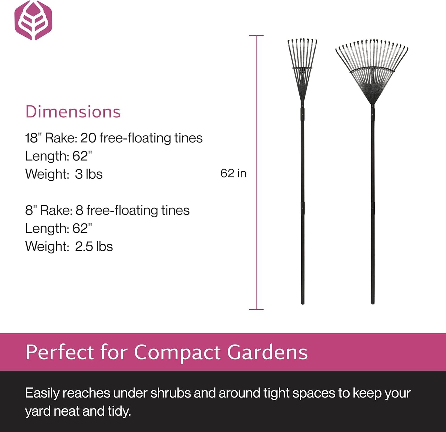 Yard Butler World’s Greatest Rakes | Heavy Duty All Steel Rake with Ergonomic Garden Claw, Free-Floating Tines & Long Metal Handle – Lawn, Yard, Bed, Landscape for Leaves, Grass & Debris,, Bundle Pack
