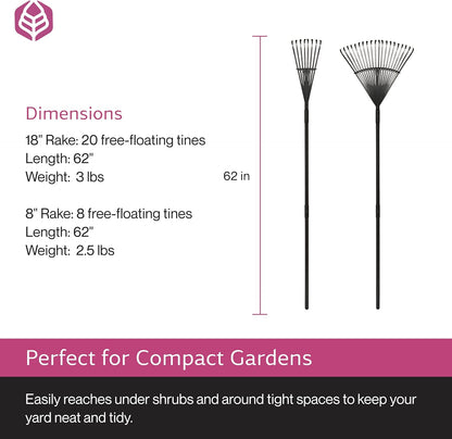 Yard Butler World’s Greatest Rakes | Heavy Duty All Steel Rake with Ergonomic Garden Claw, Free-Floating Tines & Long Metal Handle – Lawn, Yard, Bed, Landscape for Leaves, Grass & Debris,, Bundle Pack