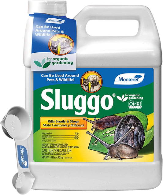 Monterey Sluggo Snail & Slug Killer Bundled with Measuring Spoon - OMRI Listed for Organic