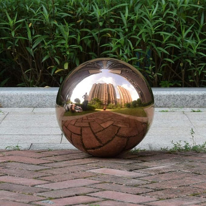 6 inch Diameter Rose Gold Gazing Ball,Rose Gold Stainless Steel Polished Reflective Smooth Garden Sphere Globe Mirror,Colorful and Shiny Addition to Any Garden or Home