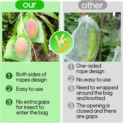 200 Pcs Fruit Protection Bags 7''x9'' Fruit Netting Bags with Drawstring Fruit Bags for Fruit Trees, Fruit Protect Bags Vegetable Fruit Net Fruit Cover Mesh Bag for Protecting Fruits(Green,7 x 9 Inch)