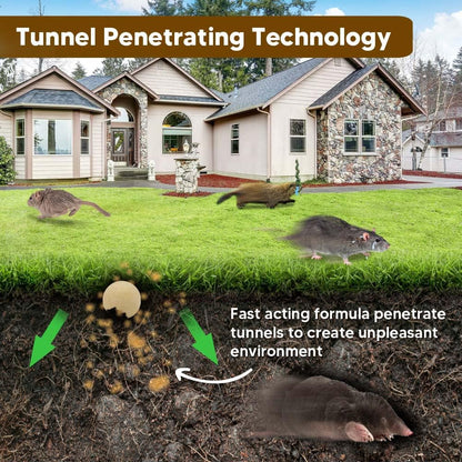 Mole Repellent, Gophers Repellent, Vole Repellant Outdoor, Armadillo Repellents Garden, Groundhog Repellant, Moles Deterrent for Lawn-10P