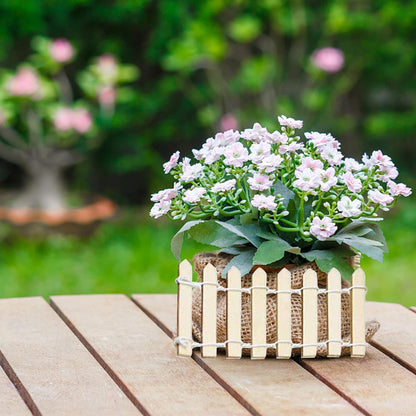 Prsildan 40 Inches Miniature Fairy Garden Fence, DIY Wood Picket Fence Mini Ornament for Dollhouse Home Garden