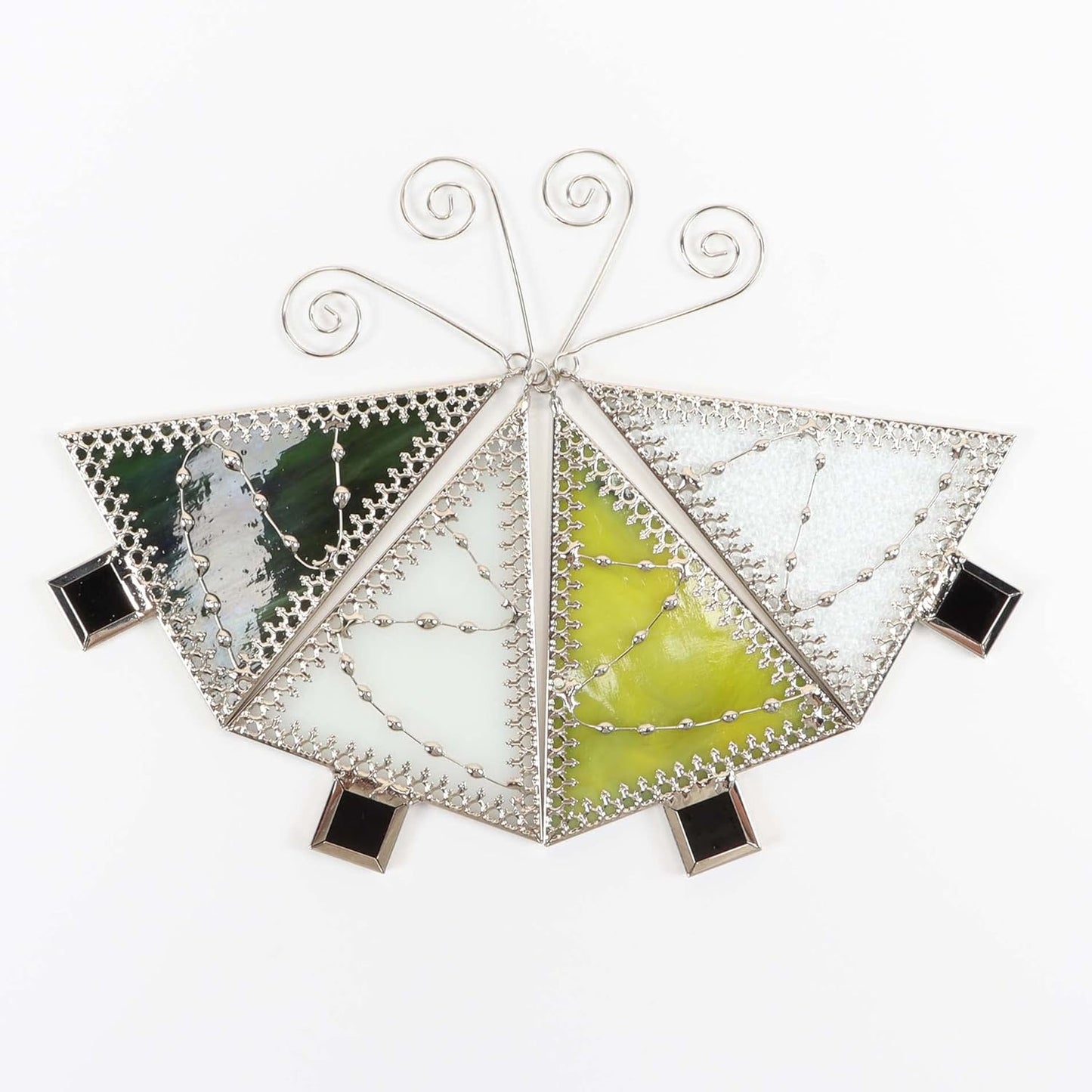 Bieye W10101 4PCS Tiffany Style Stained Glass Window Hangings for Home Decor (Christmas Tree)