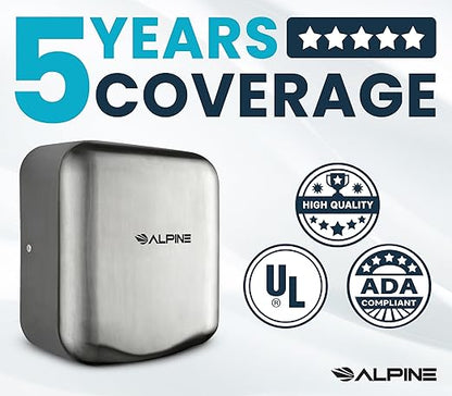 Alpine Industries Hemlock Automatic Hand Dryer - Heavy Duty Stainless Steel | 1800Watts |