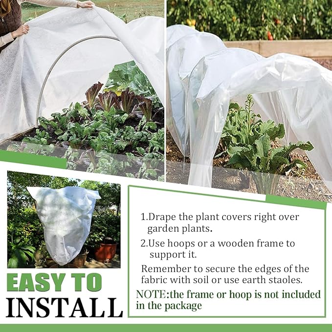 Plant Covers Freeze Protection, 7FT x 25FT 0.9oz Reusable Floating Row Cover Plant Blankets Frost Cloth for Clod Winter Frost Sun Pest Protection