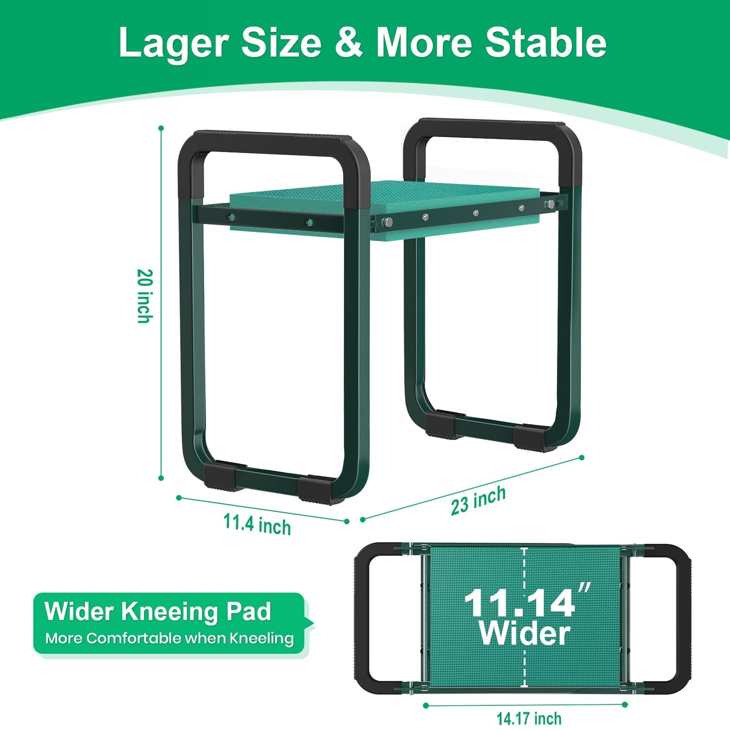 TomCare Garden Kneeler and Seat, 11.14" Kneeling Pad Sturdy Garden Bench