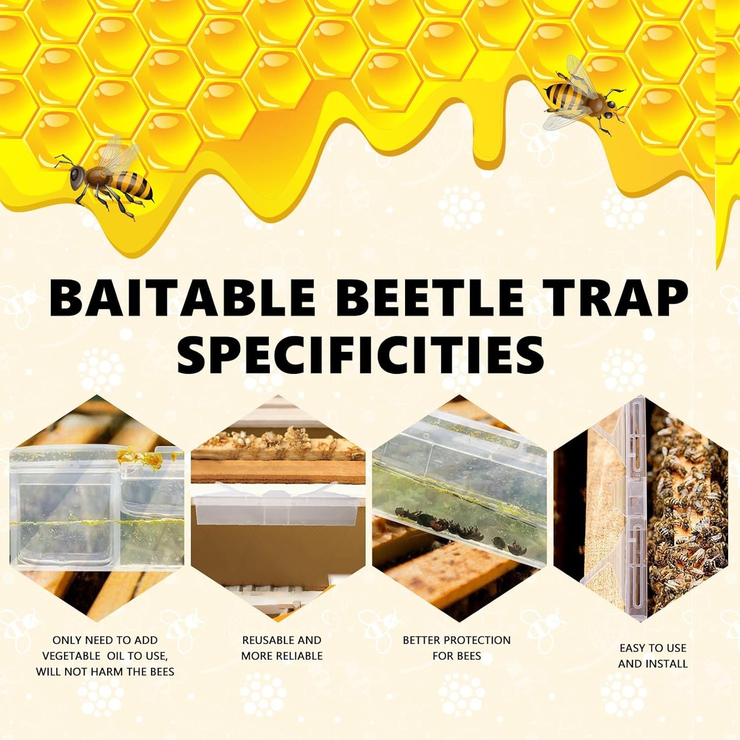 20 Pack Small Reusable hive Beetle for bee Hives Beetle Blaster SHB bee hive Beetle Guard Guardian