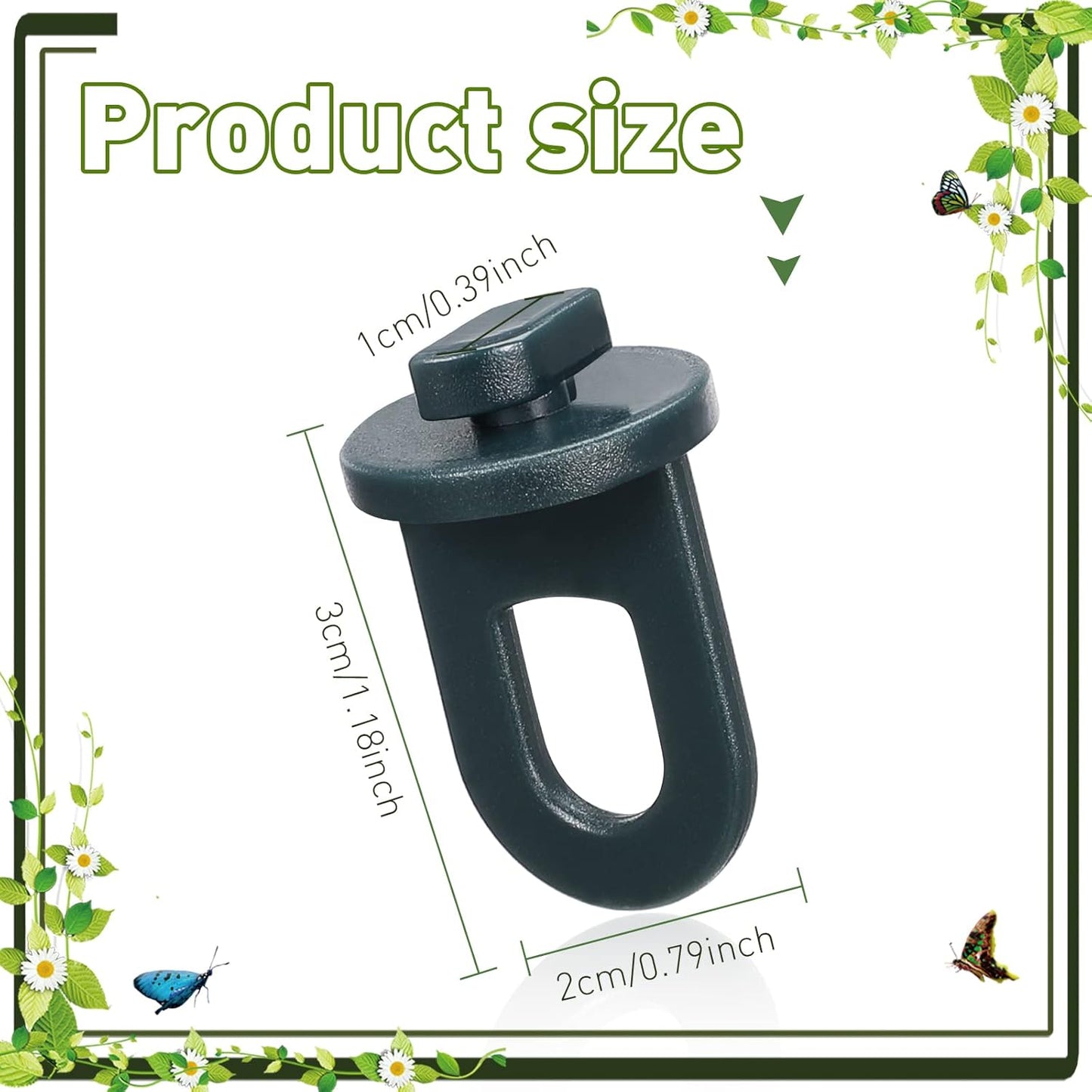 Ripeng 100 Pieces Greenhouse Hooks Hanger Twist Clips Greenhouse Fixing Clips with Stainless Steel S Hooks for Outdoor Garden Hanging Plants Plastic Insulation Netting Shading