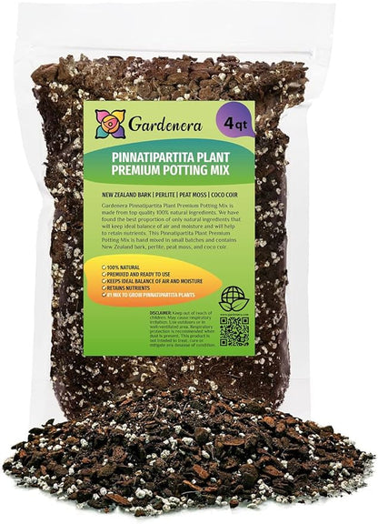 Monstera Pinnatipartita Plant Soil Blend - Promotes Strong Root Growth and Retains Moisture - 4 Quart
