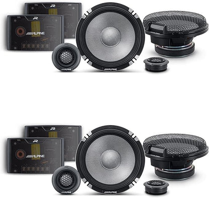 Alpine R2 Speaker Bundle -Two Pairs of R2-S652 6.5" R-Series Pro High-Resolution 2-Way Component