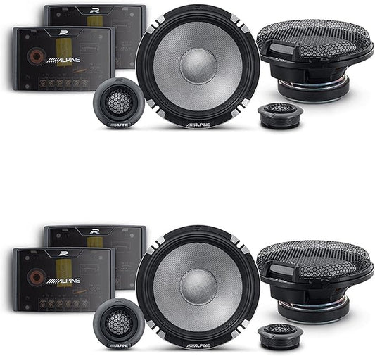 Alpine R2 Speaker Bundle -Two Pairs of R2-S652 6.5" R-Series Pro High-Resolution 2-Way Component