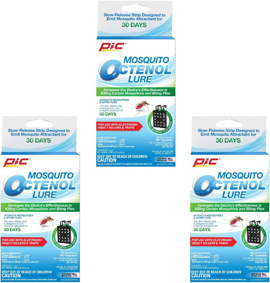PIC Mosquito Octenol Lure (3 Pack), Attracts Mosquitoes, for Use with Electronic Insect Killers & Traps