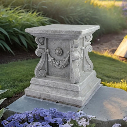 Outdoor Garden Classic Plinth Base Statue Riser，Garden Pedestal Stand For Sculptures, Plant，Flower Pots Decor， Large 12 Inch Tall.