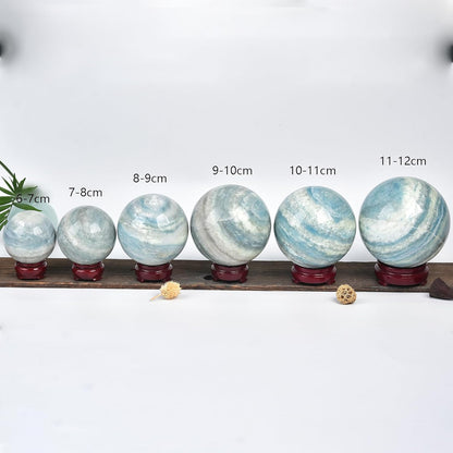 JIC Gem Natural Healing Crystal Sphere Ball Trolleite Crystal Decorative Ball Chakra Meditation Fengshui (80-90mm)