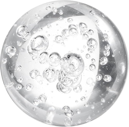 uxcell 50mm/2" Crystal Sphere Ball Bubble Glass Solid Decorative Sphere Crystal Ball Prop Ornament for Feng Shui Divination Fortune Telling Tabletop Fountain Decoration, Clear