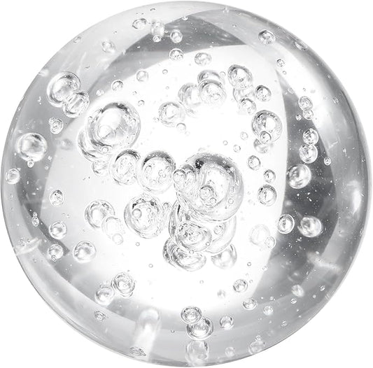 uxcell 50mm/2" Crystal Sphere Ball Bubble Glass Solid Decorative Sphere Crystal Ball Prop Ornament for Feng Shui Divination Fortune Telling Tabletop Fountain Decoration, Clear