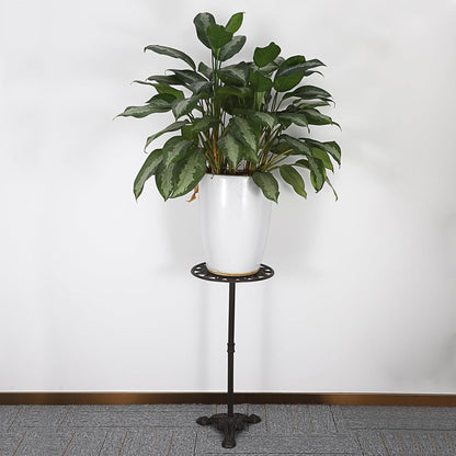 OwnMy Cast Iron Tall Plant Stand Heavy Duty Vintage Flower Pot Holder Stand, Decorative Round Potted Plant Holder Rack, Indoor Outdoor Metal Plant Holder Wrought Iron Large Plant Stand for Home Garden