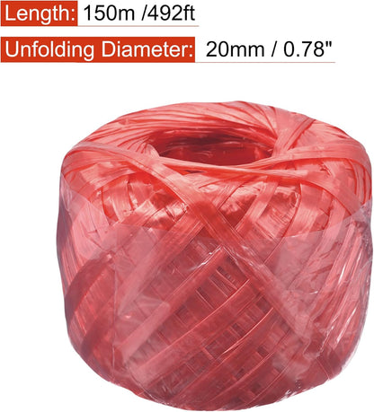 MECCANIXITY Polyester Nylon Plastic Rope Twine Household Bundled for Packing Gardening Craft,150m Length,Red