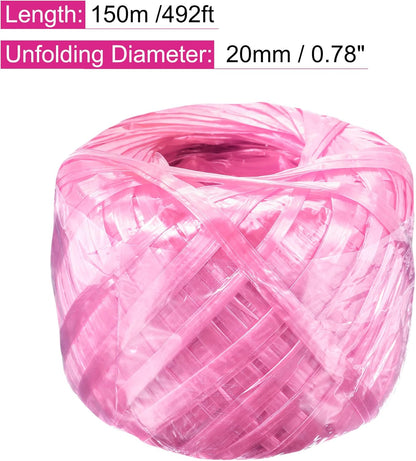 MECCANIXITY Polyester Nylon Plastic Rope Twine Household Bundled for Packing Gardening Craft,150m Length,Pink