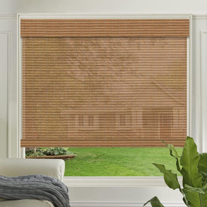 LETAU Cordless Wood Window Roller Shades, Bamboo Light Filtering Window Blinds for Indoor Home, Office, Kitchen, Pattern 5