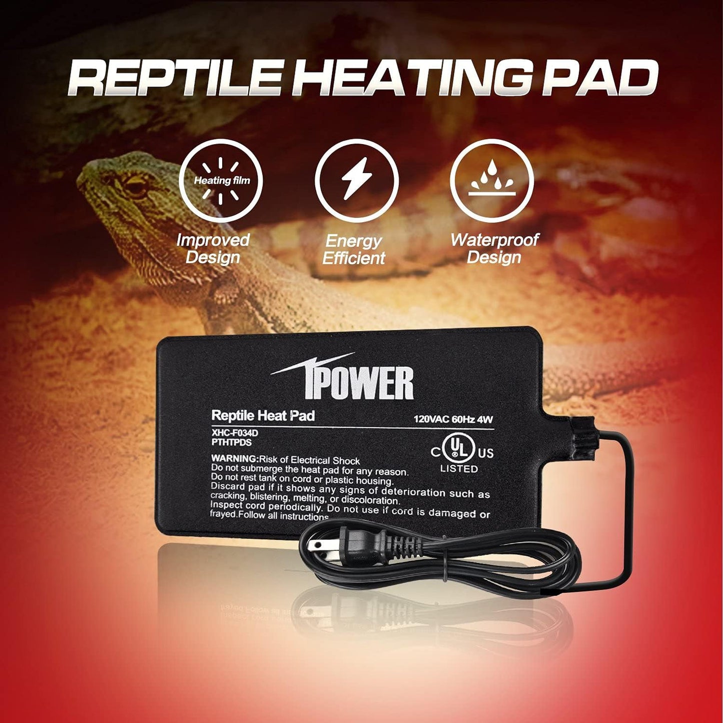 iPower 4X7 Inch Reptile Heat Pad Under Tank Heater Terrarium Warmer Heating Mat and Digital Thermostat Controller for Turtles Lizards Frogs and Other Small Animals