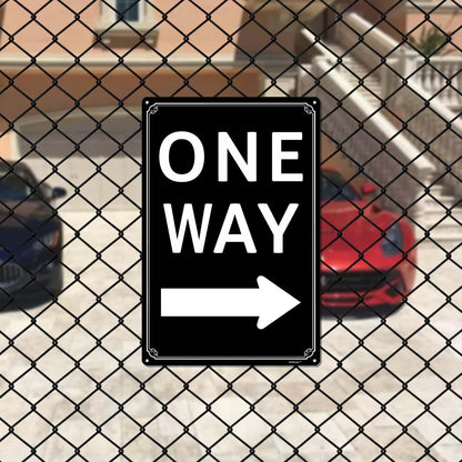 8x12" One Way" with Left Arrow - High-Intensity Aluminum Parking Lot Sign, Weatherproof & Fade-Resistant, Ideal for Outdoor & Indoor Use - Curbside Sign
