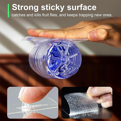 Fruit Fly Trap Covers, Double-Sided Sticky Adhesive Cards for Gnats, Fruit Flies, Moths, Kitchen Insect Control (49 Pcs)